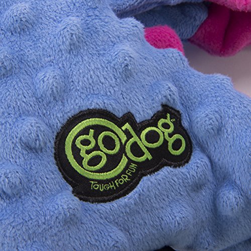 goDog Dragons Squeaker Plush Pet Toy for Dogs and Puppies, Soft and Durable, Tough and Chew Resistant, Reinforced Seams - Periwinkle, Large