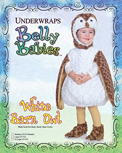 Underwraps Costumes Baby's Barn Owl Belly-Babies, White/Brown/Tan, Medium