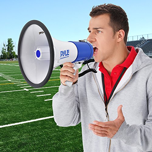 PYLE-PRO Portable Megaphone Speaker PA Bullhorn - Built-in Siren, 50W Adjustable Volume Control in 1200 Yard Range, Ideal for Any Outdoor Sports, Cheerleading FansandCoaches or for Safety Drills-PMP50