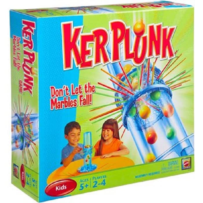 Mattel Games Kerplunk Kids Game, Family Game for Kids and Adults with Simple Rules, Don'T Let the Marbles Fall for 2-4 Players