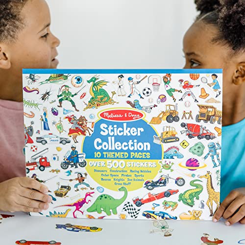 Melissa and Doug Sticker Collection Book: Dinosaurs, Vehicles, Space, and More - 500+ Stickers - Sticker Books, Arts And Crafts Activity For Kids Ages 3+