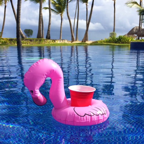 GoFloats Inflatable Pool and Hot Tub Drink Holders (3 Pack) (Choose - Unicorn, Flamingo, Palm Tree and More)