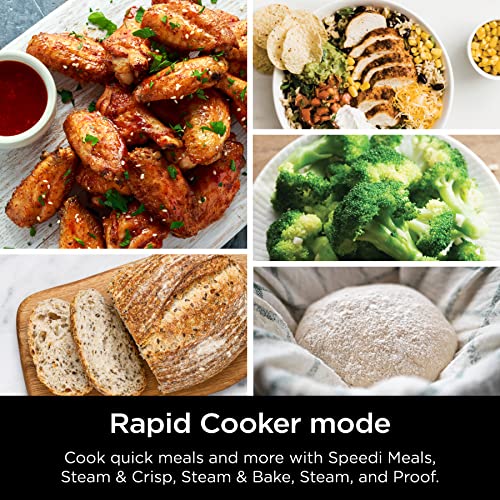 Ninja SF301 Speedi Rapid Cooker and Air Fryer, 6-Quart Capacity, 12-in-1 Functions to Steam, Bake, Roast, Sear, Sauté, Slow Cook, Sous Vide and More, 15-Minute Speedi Meals All In One Pot, Sea Salt Gray