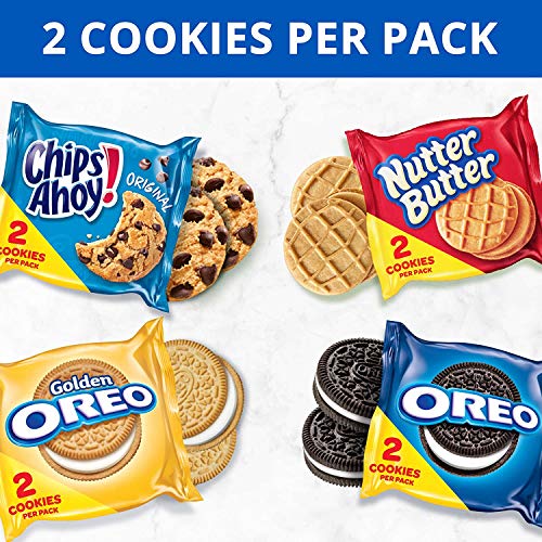 OREO Original, OREO Golden, CHIPS AHOY! and Nutter Butter Cookie Snacks Variety Pack, 56 Snack Packs (2 Cookies Per Pack)