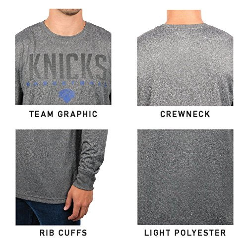 Ultra Game -NBA Men's Active Long Sleeve Pullover T-Shirt Heather Charcoal Large