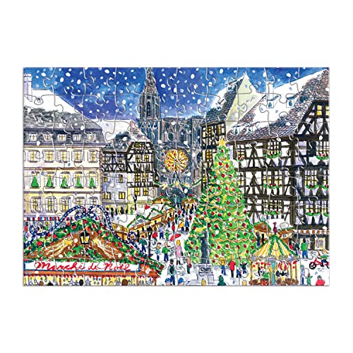 Michael Storrings 12 Days of Christmas Advent Calendar Puzzle, Includes 12 80-Piece Puzzles, 5” x 7” Each – Unique Holiday Jigsaw Puzzle Set with Thick, Sturdy Pieces