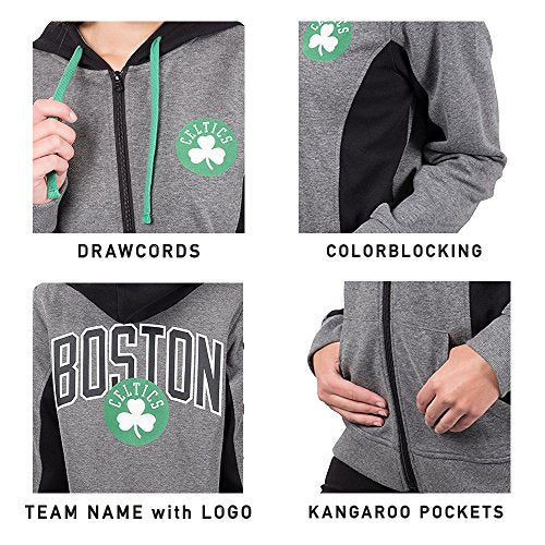 NBA Cleveland Cavaliers Women's Full Zip Hoodie Sweatshirt Jacket Dime, Large, Charcoal