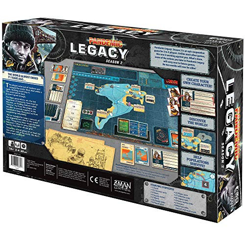Pandemic Legacy Season 2 Black Edition Board Game | Board Game for Adults and Family | Cooperative Board Game | Ages 13+ | 2 to 4 players | Average Playtime 60 minutes | Made by Z-Man Games