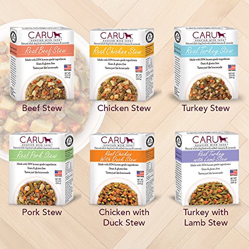 Caru Real Beef Stew for Dogs, Natural Adult Wet Dog Food with Added Vitamins and Minerals, Free From Grain, Wheat and Gluten (Pack of 12)