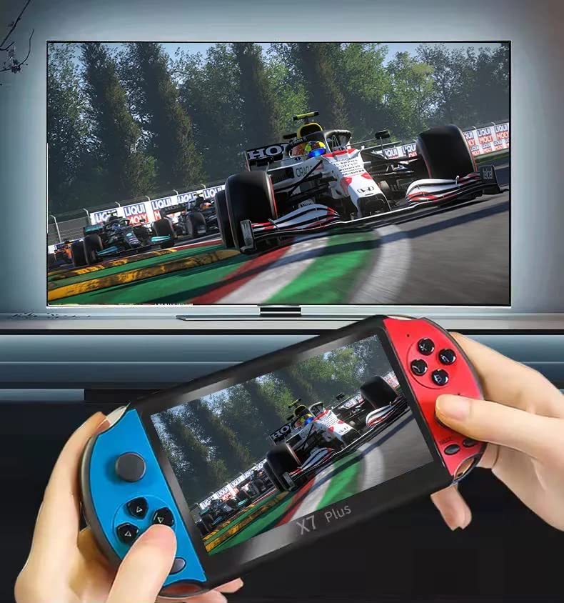 Zelbuck X7 Plus 5.1 Inch HD Screen Mini Portable Video Game Console Handheld Dual Mode Game Player Built in Thousands of Games For PSP/ Support Two Players