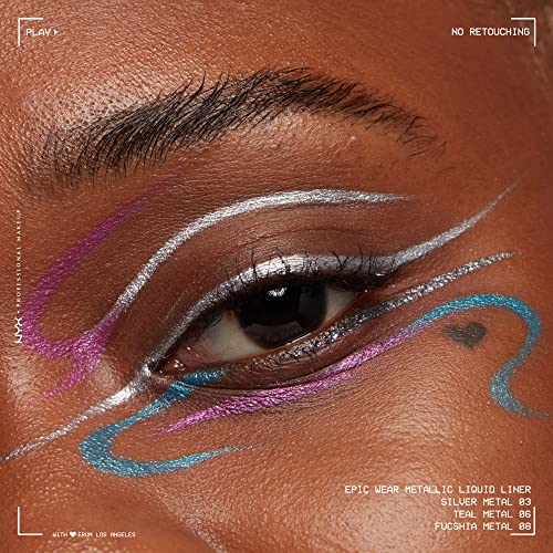 NYX PROFESSIONAL MAKEUP Epic Wear Metallic Liquid Liner, Long-Lasting Waterproof Eyeliner - Teal Metal