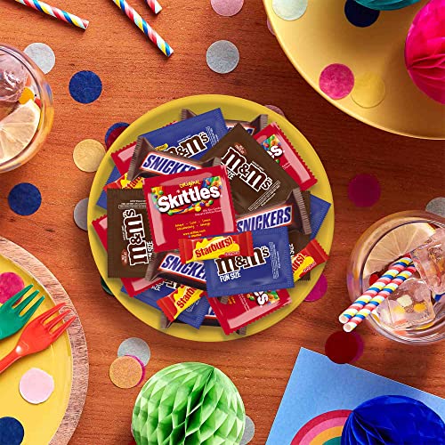 SNICKERS, MandM'S Milk Chocolate, MandM'S Caramel, SKITTLES and STARBURST Candy Variety Mix, 45.69-Ounce Bag, 90 Pieces