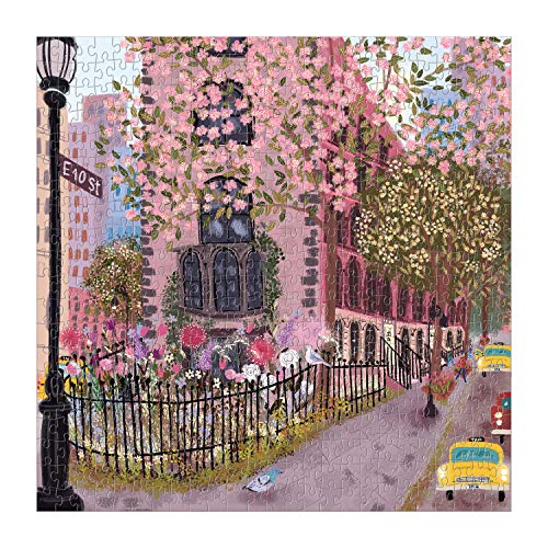 Blooming Streets 500 Piece Puzzle from Galison - Beautifully Illustrated Jigsaw Puzzle of a Local NYC Street, Fun and Challenging, Unique Gift Idea