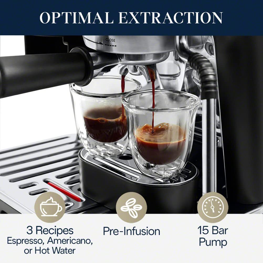 De’Longhi La Specialista Arte EC9155MB, Espresso Machine with Grinder, Bean to Cup Coffee and Cappuccino Maker with Professional Steamer, My Latte Art Milk Frother,Barista SS Kit Included, 1450W, Metal
