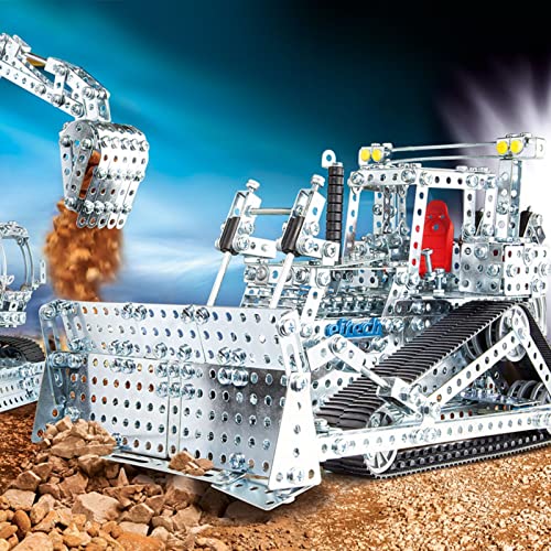 Eitech Mega Set Bulldozer/Digger Construction Set and Educational Toy - Advanced STEM Activity with 1,470 + Pieces for Ages 12 and Up