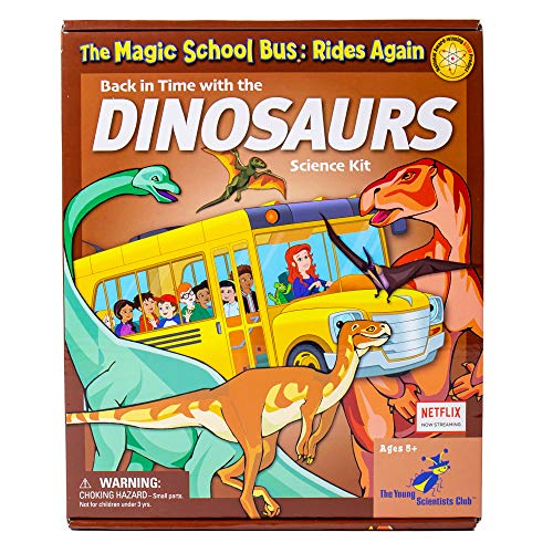 The Magic School Bus Rides Again: Back In Time With The Dinosaurs By Horizon Group USA, Homeschool STEM Kits for Kids, Includes Educational Manual, Thermometer, Wooden Dinosaur Model, Paints and More