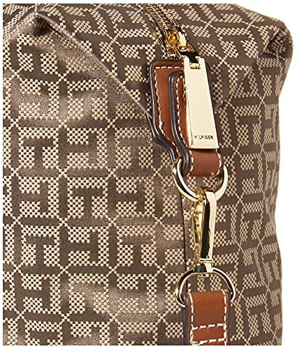 Tommy Hilfiger Jaden Satchel Crossbody Bag, TAN/DK Chocolate