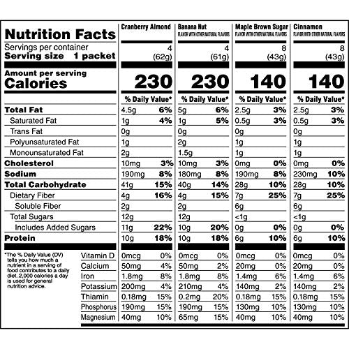 Quaker Instant Oatmeal, Protein 4 Flavor Variety Pack, 7g+ Protein, Individual Packets, 24 Count