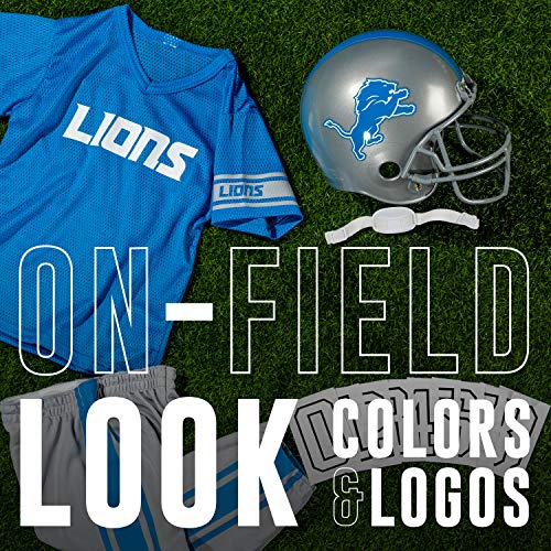 Franklin Sports Detroit Lions Kids Football Uniform Set - NFL Youth Football Costume for Boys and Girls - Set Includes Helmet, Jersey and Pants - Small