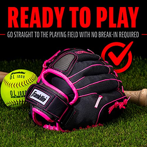 Franklin Sports Softball Glove - Left and Right Handed Softball Fielding Glove - Windmill Fastpitch Pro Series - Adult and Youth Fielding Glove - 12 Inch Left Hand Throw - Pink