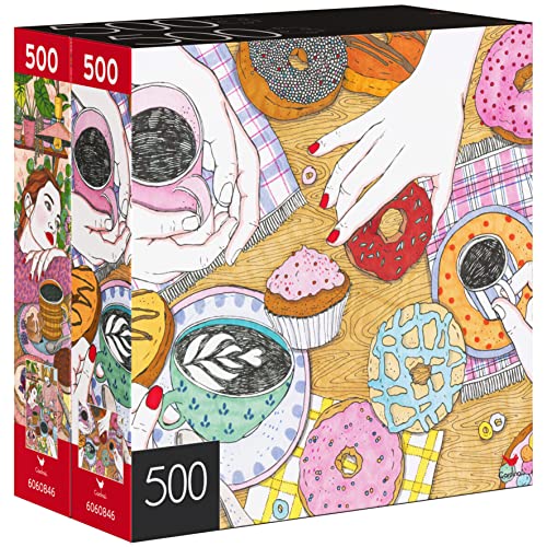 2-Pack of 500-Piece Jigsaw Puzzles, Dreaming Girl and Coffee Time | Gifts for Mom Mom Gifts for Adults and Kids Ages 8+