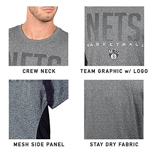 Ultra Game NBA Los Angeles Clippers Mens Active Tee Shirt, Charcoal Heather, Medium