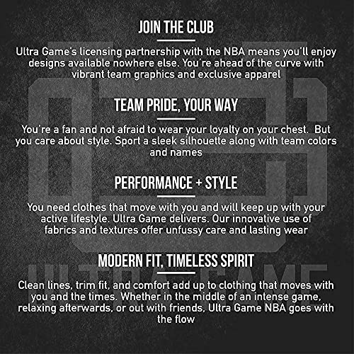 Ultra Game NBA Men's Fleece Midtown Pullover Sweatshirt, Black, Small