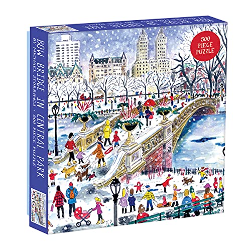 Galison 500 Piece Michael Storrings Bow Bridge in Central Park Jigsaw Puzzle for Adults and Families, New York City Puzzle with Central Park Scenery