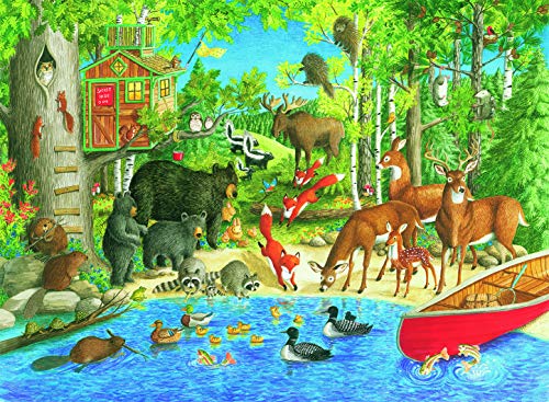 Ravensburger Woodland Friends 200 Piece Jigsaw Puzzle for Kids – Every Piece is Unique, Pieces Fit Together Perfectly