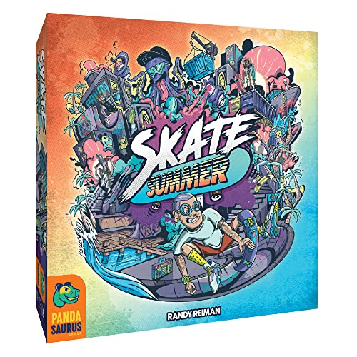 Pandasaurus Games Skate Summer Board Game | Skateboard Themed Strategy Game | Fun Family Game for Adults and Teens | Ages 14+ | 2-5 Players | Average Playtime 60-90 Minutes | Made by Pandasaurus Games