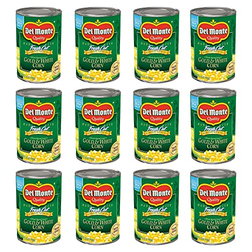 Del Monte Canned Harvest Select Fresh Cut Whole Kernel Sweet Gold and White Corn, 15.25 Ounce (Pack of 12)
