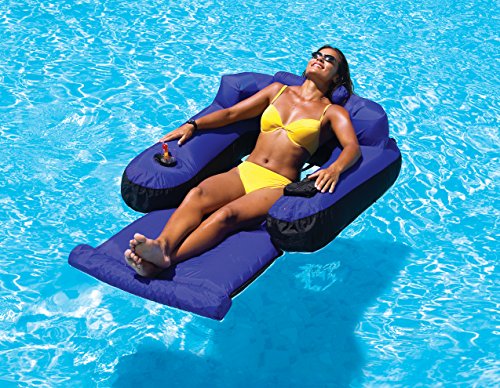 Swimline Floating Lounge Chair Blue/Black, 16 Inch