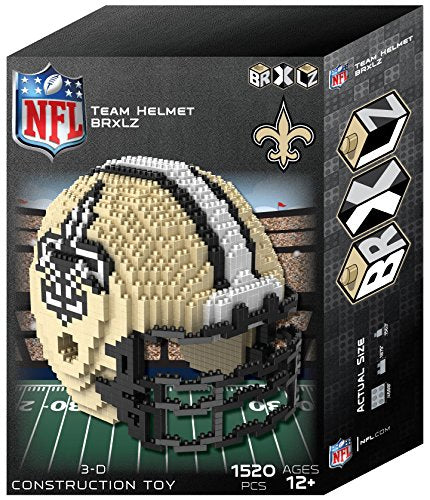 FOCO unisex child NFL Construction Toy Blocks Set - New Orleans Saints 3D Brxlz Helmet, Team Color, One Size US