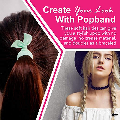 Popband Glo Neon Elastic Hair Tie Bands 5 Pack