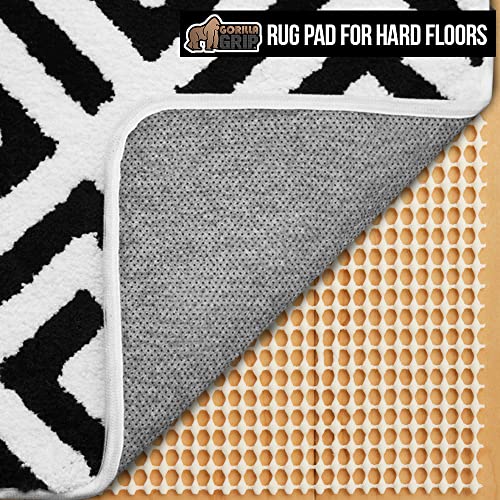 The Original Gorilla Grip Extra Strong Rug Pad Gripper, Grips Keep Area Rugs in Place, Thick, Slip and Skid Resistant Pads for Hard Floors Under Carpet Mat Cushion and Hardwood Floor Protection 2x3 FT