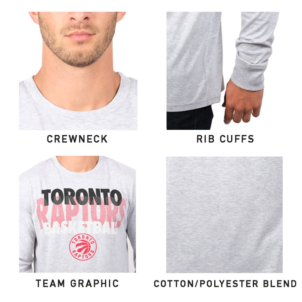 Ultra Game NBA Chicago Bulls Mens Supreme Long Sleeve Pullover Tee Shirt, Heather Gray, XX-Large