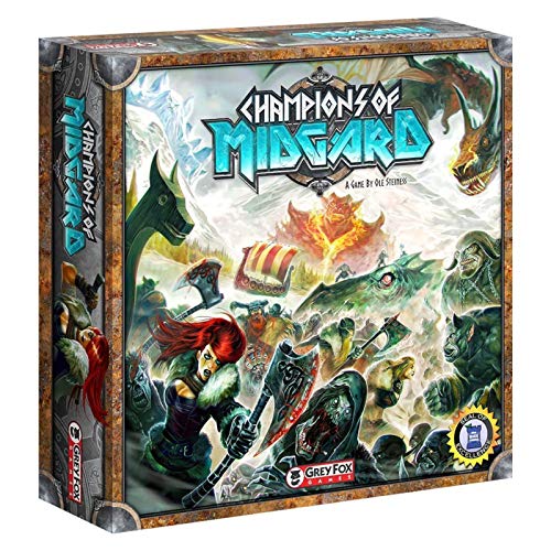 Grey Fox Games Champions of Midgard Strategy Board Game, 60-90 minute playing time, Ages 10 and up, 2-4 players, Dice-Driven Combat to Gain the Most Glory and Become the Next Jarl