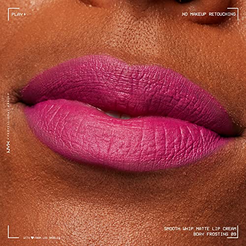 NYX PROFESSIONAL MAKEUP Smooth Whip Matte Lip Cream, Long Lasting, Moisturizing, Vegan Liquid Lipstick - Bday Frosting (Violet Red)