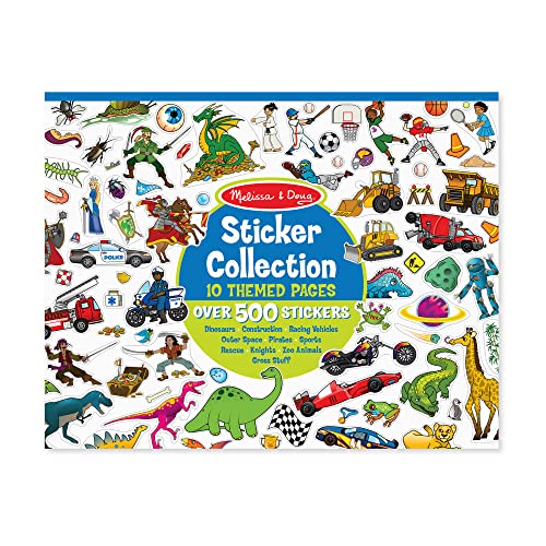 Melissa and Doug Sticker Collection Book: Dinosaurs, Vehicles, Space, and More - 500+ Stickers - Sticker Books, Arts And Crafts Activity For Kids Ages 3+