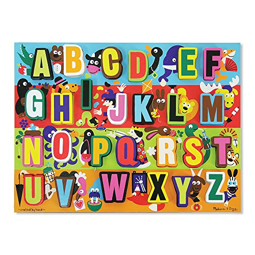 Melissa and Doug Jumbo ABC Wooden Chunky Puzzle (26 pcs) - Large Alphabet Puzzles, Wooden Puzzles For Toddlers And Kids Ages 3+