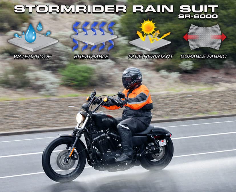 Nelson-Rigg unisex adult Motorcross-motorcycles Nelson Rigg SR 6000 ORG 05 XX Stormrider Motorcycle Rain Suit 2 Piece Orange Black XX , Orange/Black, XX-Large US