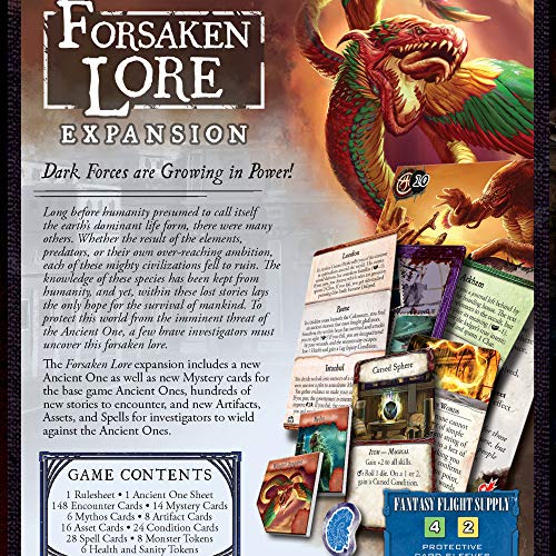 Eldritch Horror Forsaken Lore Board Game EXPANSION | Mystery Game | Cooperative Board Game for Adults and Family | Ages 14+ | 1-8 Players | Avg. Playtime 2-4 Hours | Made by Fantasy Flight Games