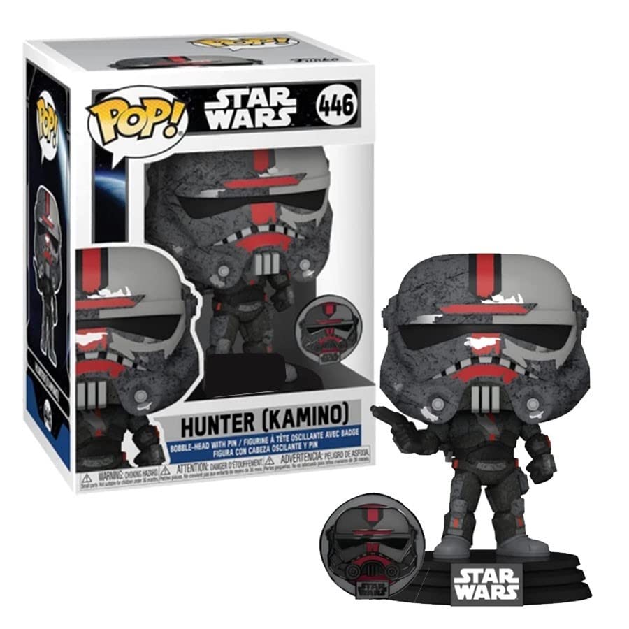 Funko Pop! Star Wars: Across The Galaxy - Hunter with Pin, Amazon Exclusive
