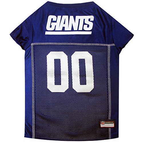 NFL New York Giants Dog Jersey, Size: Medium. Best Football Jersey Costume for Dogs and Cats. Licensed Jersey Shirt.