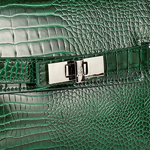 Steve Madden womens Steve Mdden DIGNIFY Croco Top Handle Bag, Green, one size US