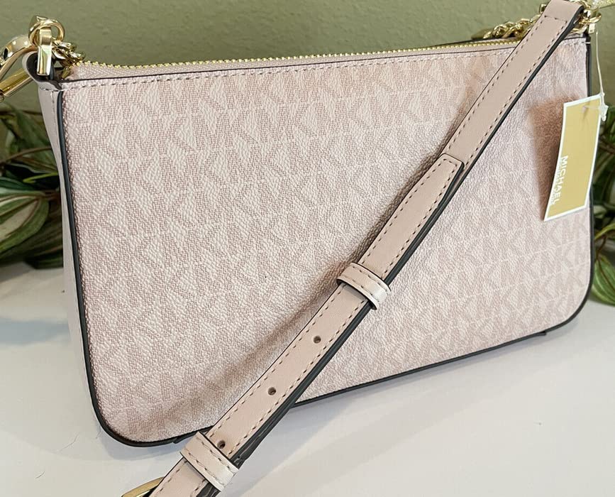 Michael Kors Jet Set Travel Medium Pouchette Crossbody Bag (Dark Powder Blush)