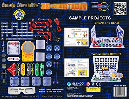 Snap Circuits 3D Illumination Electronics Exploration Kit | Over 150 STEM Projects | Full Color Project Manual | 50+ Parts | Educational Toys for Kids 8+