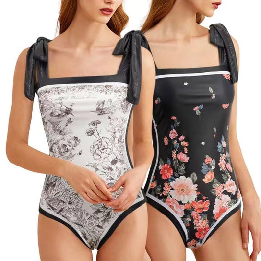 Reversible Floral Sexy One Piece Bathing Suit for Women One Piece Swimsuit Womens One Piece Swimsuits Womens Black L
