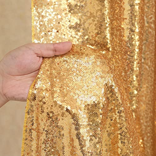 Gold Sequin Backdrop Curtain Panels Stage 2 Pieces 2FTx8FT Wedding Party Background Drapes