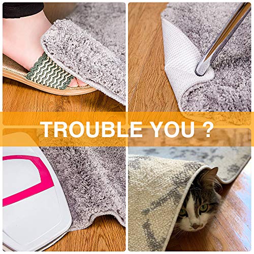 Home Techpro Rug Pads Grippers, 8 PCS Non Slip Washable Grippers for Rug, “Vacuum TECH” - New Materials to Anti Curling Rug Pad : Keep Your Rug in Place and Make Corner Flat and Easily Peel Off